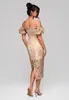 Ombre Schulterfreies Midikleid mit floraler Spitze beige S Produktbild-Vorschau 4