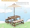 Súprava detského piknikového stola s dáždnikom a lavičkami Náhľad obrázku produktu 3