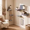 KOMFOTTEU 5 in 1 Katzen Kletterwand, Katzenwandmöbel Set Produktbild-Vorschau 9