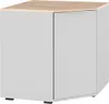 A corner cabinet with two doors and a wooden top. Anteprima dell’immagine prodotto