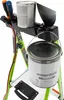 A close-up shot of a green Little Giant MightyLite 4-step ladder with paint cans and tools on its tray. Podgląd zdjęcia produktu