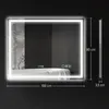 HOMCOM LED-Badezimmerspiegel, Anti-Beschlags-Pad, 3 Produktbild-Vorschau 1
