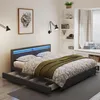 HOME DELUXE - LED Bett NUBE - Schwarz, 270 x 200 cm - inkl. Produktbild-Vorschau 3