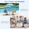 Set da giardino per bambini COSTWAY, completo di tavolo e 2 Anteprima dell’immagine prodotto 4