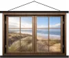 MuchoWow® Textilposter Durchblick - Strand - Holz 150x100 Produktbild-Vorschau 1