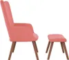 Relaxsessel mit Hocker Rosa Samt Produktbild-Vorschau 4