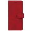 A red flip-style phone case is shown against a white background. Produktbild-Vorschau