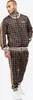 A man wearing a brown plaid tracksuit. Anteprima dell’immagine prodotto