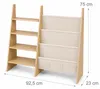 Relaxdays Bücherregal Kinder, 5 Stofftaschen & 4 offene Produktbild-Vorschau 4