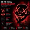 Maschera di Halloween Purge LED rosso - Maschera Anteprima dell’immagine prodotto 6