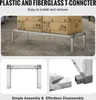 A collage of images showing a metal shelving unit with boxes on it, and close-ups of its assembly components. Produktbild-Vorschau