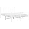 A white metal bed frame with a mattress, shown from a side-angle. Produktbild-Vorschau
