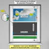 Diagram showing how to measure a window for a pleated blind (Plissee). Produktbild-Vorschau