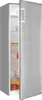 An open, stainless steel refrigerator with food items inside. Produktbild-Vorschau