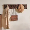 Massivholz Multifunktionale Wandgarderobe Wandhaken Produktbild-Vorschau 1