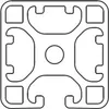 Länge 1210mm - Design-Aluminiumprofil 40x40L 3 Nuten Produktbild-Vorschau 2