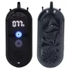 Two views of a black personal air purifier, one showing the digital display and the other showing the back. Náhled obrázku produktu