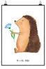 Mr. & Mrs. Panda Bild Igel Blumen DIN A5 - Weiß - Geschenk, Produktbild-Vorschau 1