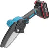 A cordless mini chainsaw with a battery pack attached. Podgląd zdjęcia produktu
