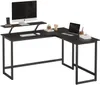 Biurko narożne czarne z półką na monitor Podgląd zdjęcia produktu 1