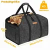 Filz Holzkorb XL 50x35x23cm Schwarz mit Festseilen, 50L, Produktbild-Vorschau 2