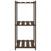 Lagerregal mit 3 Böden Braun 60x38x90 cm Massivholz Kiefer Produktbild-Vorschau 4