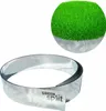 A roll of metal edging and a close-up of artificial grass. Produktbild-Vorschau