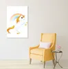 Wallario Premium Leinwandbild Weißes Einhorn vor einem Produktbild-Vorschau 2