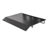 A black metal ramp with a diamond plate texture, shown from a diagonal angle against a white background. Produktbild-Vorschau