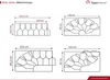 Diagrams showing different configurations and dimensions of a spiral staircase. Produktbild-Vorschau