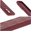 Collage of close-up shots of a burgundy phone case, showing its texture and button details. Produktbild-Vorschau