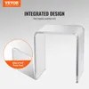 A clear acrylic U-shaped side table is shown against a light gray background, with a close-up inset highlighting a slip-proof foot pad. Anteprima dell’immagine prodotto