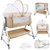 Babybett 6-stufig verstellbares Beistellbett mit Rollen &  Produktbild-Vorschau 2