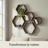 IvoQ Hexagon Set di 5 Mensole da Parete - Legno - Marrone Anteprima dell’immagine prodotto 2