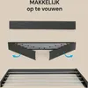 Demonstration of a foldable wall-mounted drying rack in various states of use. Náhľad obrázku produktu
