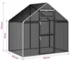 vidaXL Cage à oiseaux, argent, 181,5 x 112 x 173,5 cm Voir les images du produit 8