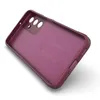 The inside of a burgundy phone case is shown against a white background. Produktbild-Vorschau