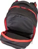 An open black backpack with red trim, showing the interior. Podgląd zdjęcia produktu