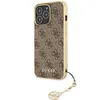 A close-up, side view of a phone case with a patterned design and a charm attached. Náhled obrázku produktu