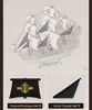 Diagram of a ship model with sails, and close-ups of two types of sails. Náhled obrázku produktu