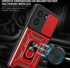 A red and black phone case with a ring holder is shown attached to a magnetic car mount. Produktbild-Vorschau