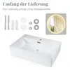 ZMH lavabo in Vetroceramica 60 × 42 × 15 cm lavabo da Anteprima dell’immagine prodotto 3
