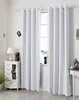 A room interior with white curtains covering a window, a white dresser, and a side table. Produktbild-Vorschau