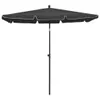 vidaXL Ombrellone con asta 210x140 cm antracite Anteprima dell’immagine prodotto 1