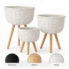 Blumentopf 3er Set Rattan Pflanztopf Blumenkasten Produktbild-Vorschau 1