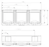 Aufputz-Serie in schwarz: Lichtschalter / Wechselschalter / Taster / Doppelschalter / Steckdose 1-fach, 2-fach oder 3-fach / Feuchtraum, IP44 3-fach Steckdose Anteprima dell’immagine prodotto