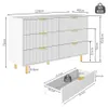 Kommode mit 6 Schubladen, elegantem Prägedesign, goldenen Produktbild-Vorschau 2