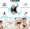 A collage of images showing a shower panel with different modes and people using a shower. Náhľad obrázku produktu