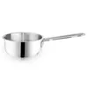 A stainless steel saucepan with a long handle is shown against a white background. Náhled obrázku produktu