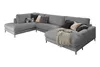 KAWOLA Sofa CARA Wohnlandschaft U-Form Cord grau Longchair Produktbild-Vorschau 6
